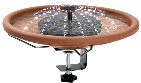 Vasca da bagno per uccelli per ringhiera - Ciotola per uccelli da balcone, recinzione per uccelli da esterno | bacino per aerei con morsetto rimovibile, fontana decorativa per binari da giardino per