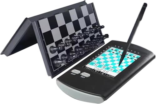 Juego de ajedrez electrónico, inteligente, portátil, para un solo jugador, ajedrez de computadora basado en el tacto, con tablero de ajedrez plegable y piezas magnéticas, regalo para adultos para la