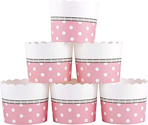 Webake Muffinförmchen Cupcake Formen Papier Muffin Papierförmchen 50 Stück in Weißer Tupfen Kuchenkörbchen für Backtage, Geburtstage, Teekränzchen, Hochzeiten und Partys