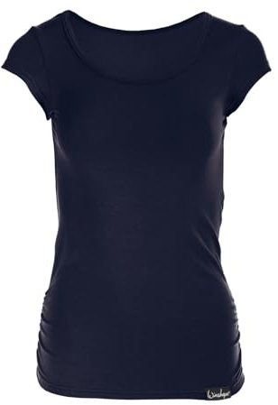 WINSHAPE Damen Kurzarmshirt Fitness Freizeit Yoga Pilates Wtr4 Camiseta de Manga Corta, Mujer, Azul Oscuro, Extra-Large