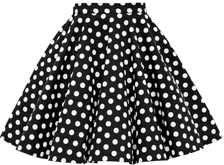 BlackButterfly Girls Polka Dot Skirt | Full Circle Cut, White Contrast Print, Fully Lined, Elasticated Waist, Back Zip, Ages 3-14