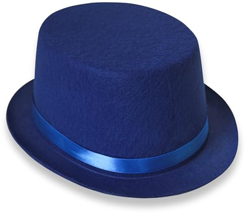 Carnavalife Sombrero Chistera de Copa de Fieltro Satén Gorro de Ronda Mago con Cinta de Raso para Adultos y Niños