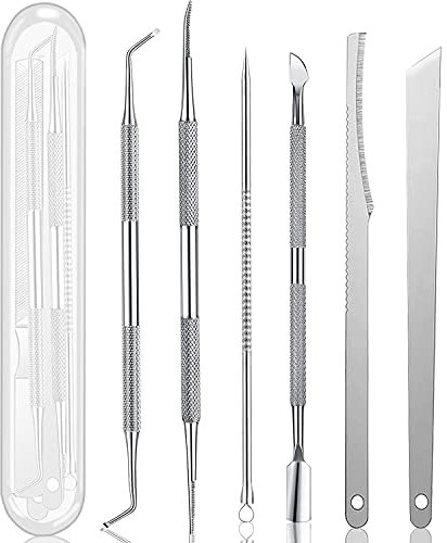 Kit de herramientas de pedicura para uñas encarnadas, kit de 7 piezas de manicura de acero inoxidable para el cuidado de uñas para corrección de uñas, alivio del dolor, color verdadero, juego de 7