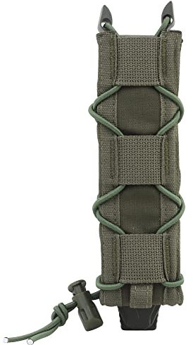 WarmHeartting Taktisch 9MM Single Extended Magazine Pouch with Malice Clip MOLLE Mag Pouch Holster Mag Carrier Jagdausrüstungshalter Magazinbeutel Magazinhalter Magazintasche