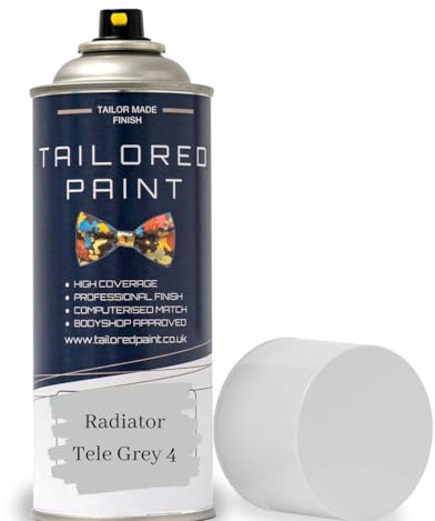 Tailored Paint Premium Radiator Aerosol Spray Paint Heat Resistant To 100ºC - Quick Air Dry No Primer Needed (Gloss, Tele Grey 4)