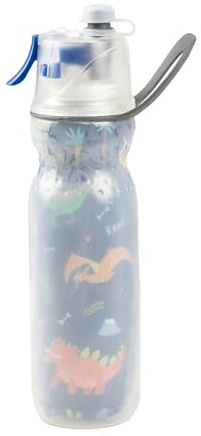 efiLneerG Misting Water Bottle 20 oz Dinosaur Sports Water Bottle for Kids School Gifts for Boys Girls Insulated Spray Mist and Sip Water Bottles