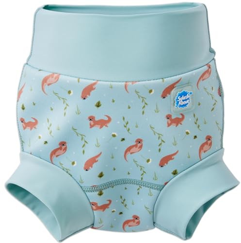 Splash About Happy Nappy pañal de natación reutilizable, Playful Otters, 3-6 Meses
