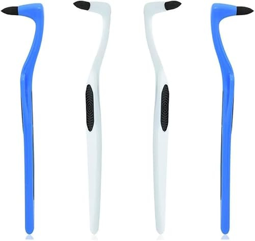 4PCS Tartar Remover Tooth Stain Eraser, Teeth Polishing/Cleaning Kit Removes Plaque & Impurities (White & Blue