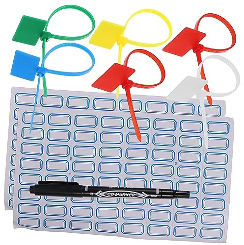 Lurrose Kabelbinder Markierungsetiketten Drahtetiketten Und Kabeletiketten Für Nylonmaterial Robuste Befestigungsetiketten-binder Mit Ovalem Schloss