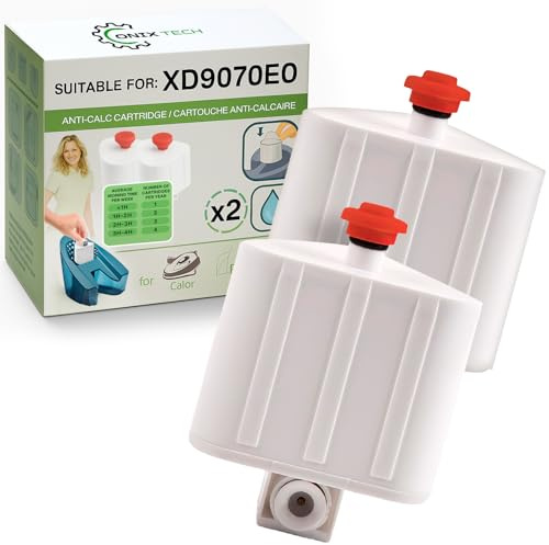 ONIX TECH 2 Stück Antikalk Kartusche für Dampfbügeleisen mit Originalcode XD9070E0 für Tefal Dampfbügelstation für Rowenta für Calor Liberty Serie