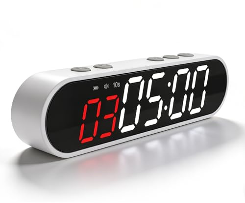 Temporizador Gimnasio Portatil, Magnetico Reloj Cronometro Gimnasio Digital Temporizador Intervalo Recargable con Cuenta Regresiva/Arriba, Modos IIT/HIIT/Tabata/FGB/EMOM para Fitness, Entrenamiento