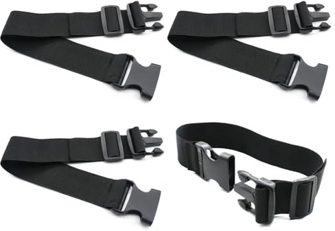 JDCMEI Lot de 4 Rallonge de Ceinture pour Sac Banane, 5 * 40 cm Sangle D'extension de Banane, Extension de Sangle Banane, Réglable Rallonges de Sac Banane pour Toutes Les Tailles de Sacs