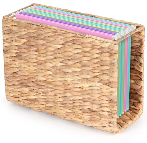 TIITEAUS Hanging File Desk Organizer, File Folder Organizer with Handle for Letter Size, Portable Hanging Filing Box for Home Office Document Storage (Option 1)