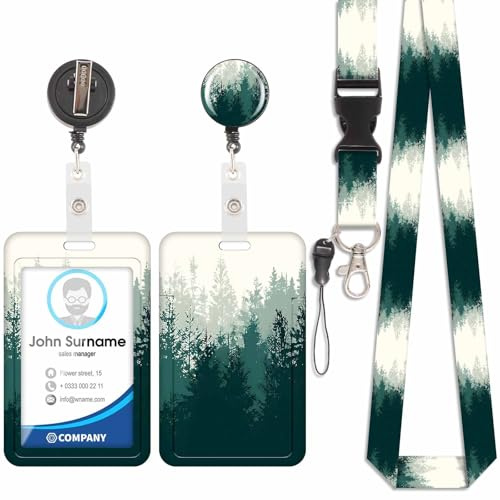 Portatarjetas con cordón para la gargantilla con titular de la tarjeta, titular de tarjetas con bobinas de insignias retráctiles, desmontable Lanyard, Swivel Lobster Clasp, para puerta de