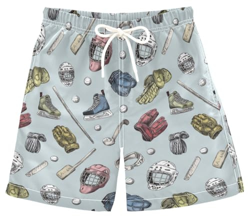 Hockey Gear Gloves Boys Swim Trunks Quick Dry Beach Board Shorts Swimwear Bathing Suits 7-12 Years