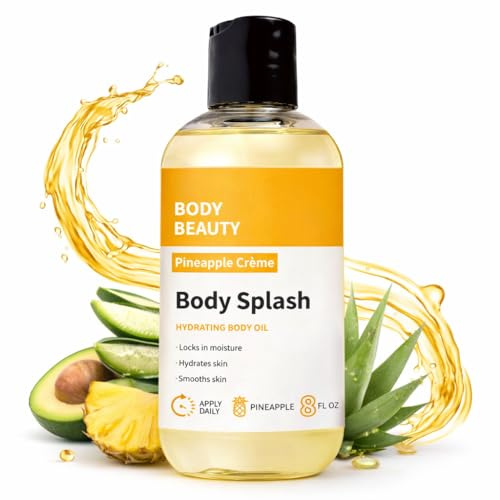 Body Splash Hydrating Body Oil - Moisturizing, Body Oil for Women, Hydrating Body Oil, Pineapple Body Oil After Shower, Moisturising Oil for Dry Skin, Body Splash Scented Lightweight Oil 8oz