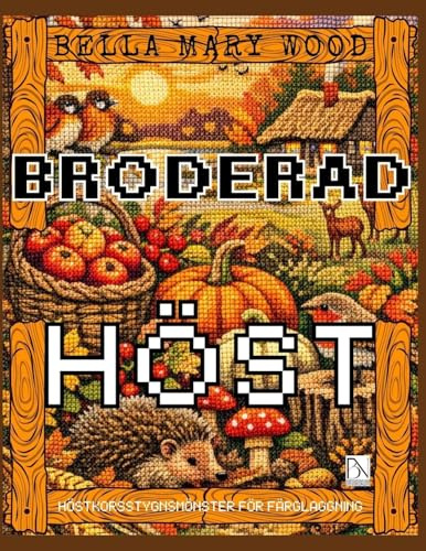 Broderad Höst eller höstmönster för korstyn för färgläggning: broderi bok