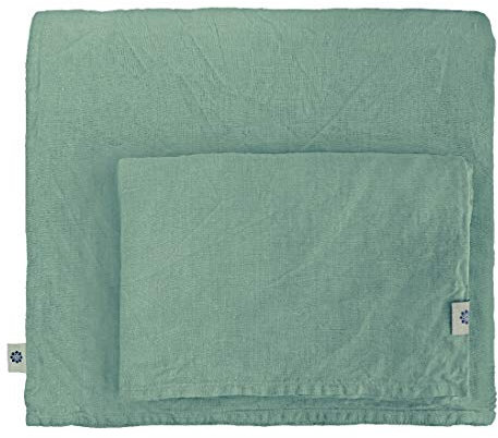 Linen & Cotton Weicher Griff Bettwäsche Set Alicia - 100% Leinen Gewaschen, Mint Grün (220 x 230 cm) Einfarbig Bettbezug Bettdeckenbezug Deckenbezug Wendebettwäsche Kingsize Schlafzimmer Hotel