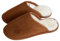 Naturasan Lammfell-Pantoffel Hausschuh für Damen und Herren, warm gefütterte Hüttenschuhe/Schlappen mit weicher Ledersohle, superleicht und bequem, HS-08 (46/47 EU, Cognac)