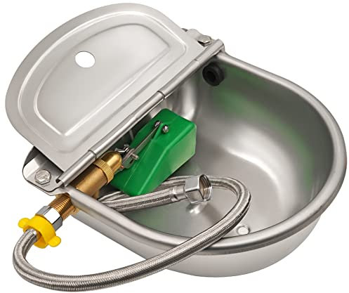 KHEARPSL Automatic Dog Water Bowl with Brass Float Valve and Drain Hole