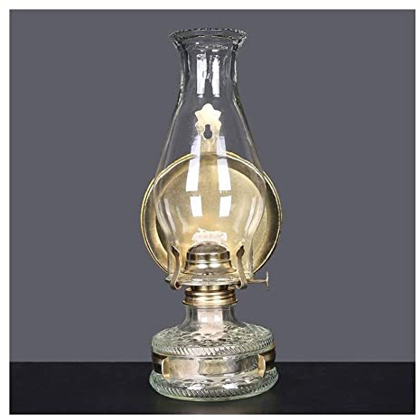 Vintage lámpara de aceite Lámpara De Pared Ajustable Linterna Soporte De La Lámpara De Petróleo Vieja 350ml Retro De La Lámpara De Queroseno Enciende La Lámpara De Aceite Nostálgico Luz Emergencia Ini