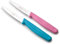 LACOR - 39085 - Coltelli da Cucina Professionali, Set Coltelli da Cucina, Set 2 Pezzi, Spelucchino da Cucina, Lama Liscia e Seghettata, Acciaio Inox, Serie Etern, Lama 10 cm, Blu e Magenta