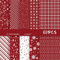 MIAHART 60-teiliges Weihnachtsmusterpapier-Set „Frohe Weihnachten“, 10 Designs, Festival-Bastelpapier für die Kartengestaltung, Scrapbook (Rot & Weiß, A5)