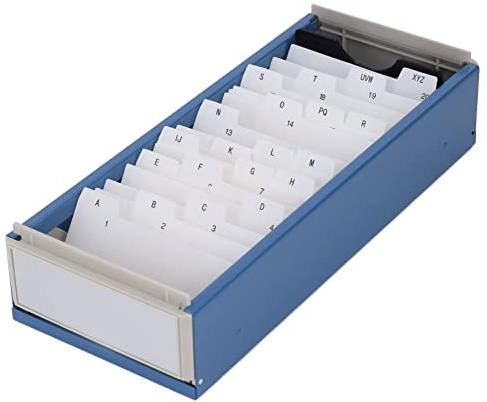 ZJchao Fichier de Cartes de Titulaire de Cartes Index, la Boîte de Stockage des Cartes de Visite Contient 800 Cartes A-Z Index Transparent Cover Extensible Space Construction en (Blue)