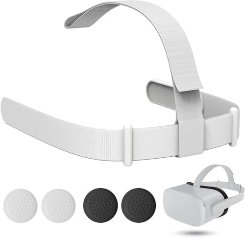 Head Strap for Quest 2 Headset Strap, Adjustable Headband Replacement for Quest 2 with 4 Thumb Grip Caps, Enhanced Comfort Support for VR Gaming, Compatible with Quest 2 Headset