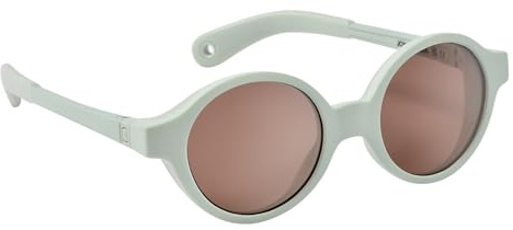 BÉABA, Gafas de Sol para Bebé 9-24 Meses, Protección 100% UV - CAT 3, Protección Lateral, Confort Óptimo, Patillas Ajustables 360°, Adaptables a la Vista, Colección Joy Verde grisáceo