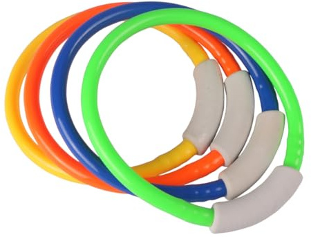 WHAMVOX 4 PCS Colorful Diving Rings Swimming Grab Rings for Underwater Training Pool Games Fun Accessories