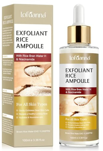 Siero Esfoliante al Riso 100ml, Siero Coreano Esfoliante al Riso, Peeling Viso Delicato,Scrub Viso Anti Punti Neri Rimozione, Riduce Pori, Idratante e Illuminante,Rimuove Cellule Morte,pelli sensibili