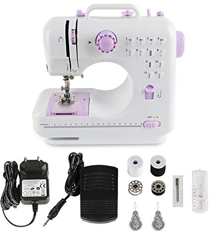 Vendeur pro Machine à Coudre avec 12 Points, Mini Machine a Coudre pour Débutants et Enfants, Double Ligne