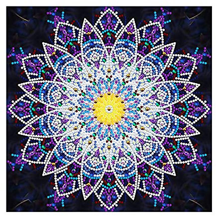MWOOT 5D DIY Leuchtend Diamant Malerei Set, DIY Voller Diamond Embroidery Painting Strass Stickerei Kreuzstich Kunst Handwerk Diamant für Home Wall Wanddekoration(30 x 30CM),Mandala Blume