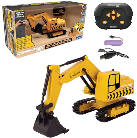 Lexibook, Crosslander Pro, RC-Bagger, Ferngesteuerter Bagger, automatische Schaufel, Spielmatte, Sandformen, 2 Trucks und eine Brücke in Boxen enthalten, wiederaufladbar, RCP30