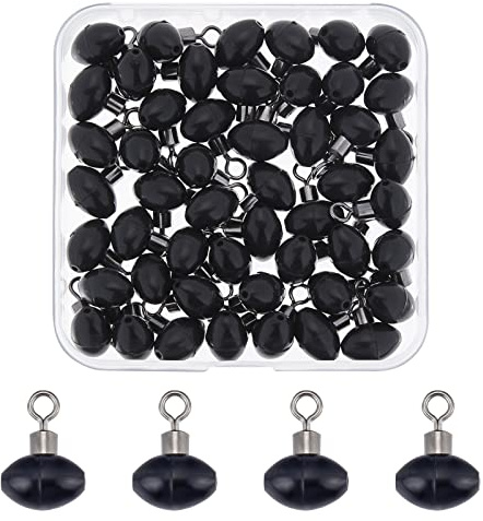 SUPERFINDINGS 50Pcs Fishing Rolling Swivel Slider Bead 16x12mm Fish Pulley Line Connectors Fishing Tackle Line Connector Fishing Tackle Running Slider Bead Swivel