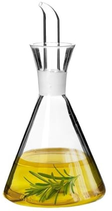LOLAhome Aceitera antigoteo Transparente de Cristal borosilicato de 250 ml, 9x9x19 cm