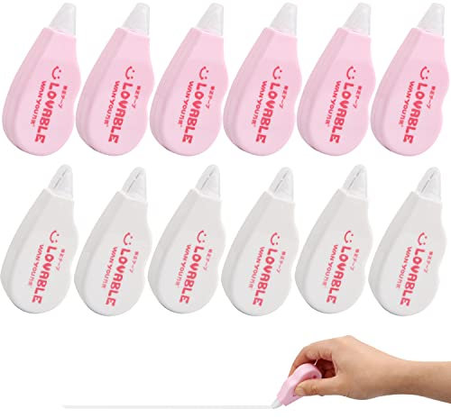 Xzeemo 12 Stück Mini Korrekturroller Pocket Mouse, 4 m x 5 mm Korrekturband, Korrekturmaus Set, Kompakt Roller für Büro Schule