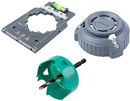 wolfcraft 5897000 - Kit réussite « Pose de boîtes d’encastrement » - Pour la pose des installations électriques dans les cloisons sèches