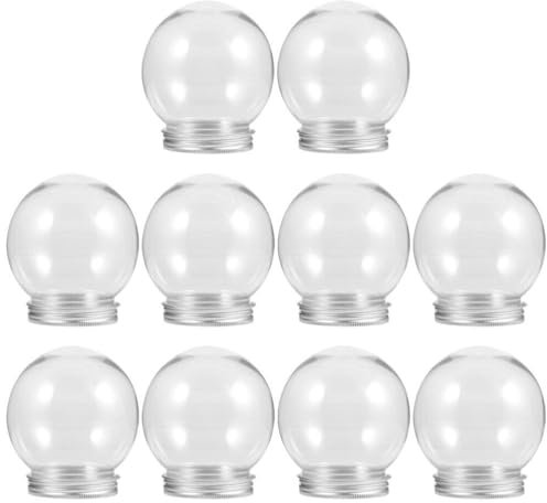 Yardwe 10 Stück Schneekugel Zum Selbermachen 270 Ml Transparent Wiederverwendbar Leerer Kunststoff-Schneekugel-Set Mit Abschraubbarem Deckel Für Bastelarbeiten Weihnachten