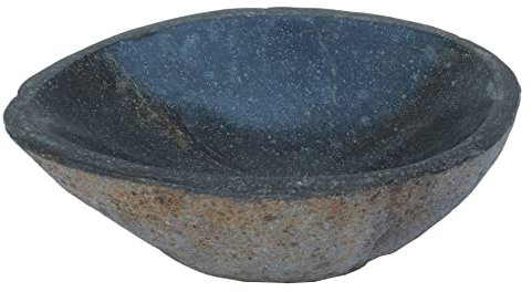 STONE art & more B-Ware Petit bol en pierre, petit bain d'oiseaux, Ø env. 20 cm, travail de maçonnerie en pierre naturelle, résistant au gel