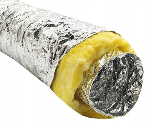 Tuyau Flexible Isolé pour Conduits de Ventilation - Ø 100 mm x 5 m – Tuyau d'évacuation - Isolant Thermique et Acoustique - Tuyau pour Chauffage Refroidissement - Ventilation et Conditionnement d'air