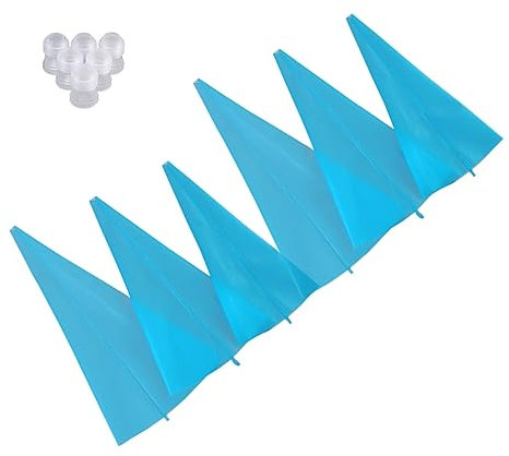 CRILSTYLEO 6 Pezzi Silicone Per Sacca Da Pasticcere à Poche in Silicone à Poche Riutilizzabile