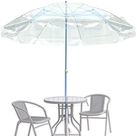 QSPNVFB Ombrellone da Giardino Trasparente Ombrellone da Mercato Grandi Ombrellone da Giardino Impermeabile Antivento Ombrellone da Balcone Regolabile
