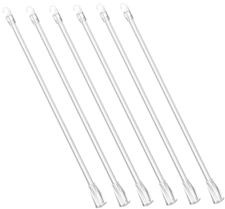 VILLCASE 6piezas Barra De Cortina Transparente De Varilla para Persiana Vertical con Gancho y Agarre Reemplazo De Varilla para Persiana para Ventanas y Puertas Corredizas