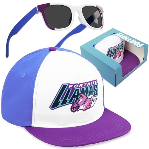 Fortnite Kids Baseball Cap & Sunglasses with UV Protection, Adjustable Sun Hat, Gaming Gifts for Boys, Ages 6–14 (Multi Fortnite)
