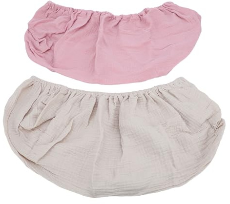 Alomejor Copertura per fasciatoio, morbida, traspirante, in tinta unita, di grandi dimensioni, 2 pezzi, facile pulire, per neonati e bambini, adatta per cotone (rosa albicocca)