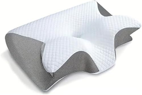 Seladi airflow pro kissen-Nacken therapiekissen schlafapnoe orthopädisches -Kissen schnarchen apnoe-Unterstützung des Nackens-Abnehmbarer und waschbarer-Schlafprobleme wirksam verbessern (Grau)