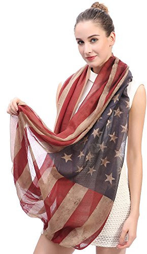 Tovip Vintage America Flag Unisex Shawl Scarf