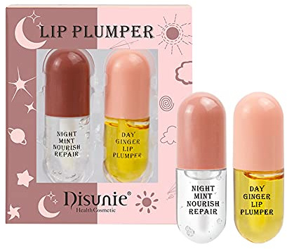 Natürlicher Lip Plumper, 2 Stück Pflanzenextrakte Plumping Lip Serum, Lip Enhancer, Lip Plumping Balm, Feuchtigkeitsspendender klarer Lipgloss für vollere Lippen und hydratisierte Beauty Lips, A